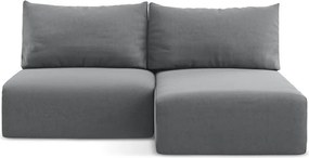 Сив кадифен сгъваем/с място за съхранение ъглов диван (десен ъгъл) Kalena – Makamii