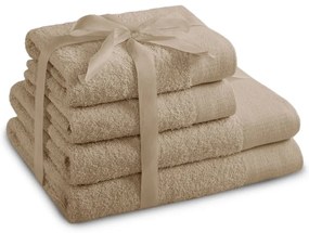 Бежови памучни хавлии и кърпи за баня в комплект от 4 бр. от тери Amari – Restilo