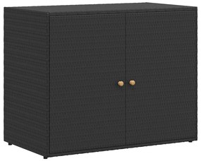 319868 vidaXL Градински шкаф за съхранение черен 100x55,5x80 см полиратан