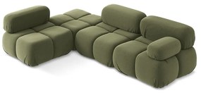Светлозелен кадифен модулен ъглов диван (ляв ъгъл) Lokua – Makamii