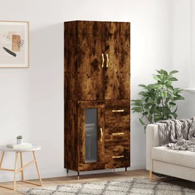 3195944 vidaXL Висок шкаф, опушен дъб, 69,5x34x180 см, инженерно дърво