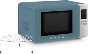 Микровълнова фурна с грил 4в1 SMEG Collezione MOC01SBMEU, 1900W, 29 л, 18 програми, Плавно затваряне, Звуков сигнал, LCD, Син