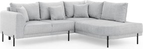 Светлосив шенилов ъглов диван (десен ъгъл/L форма) Mauris – Ropez