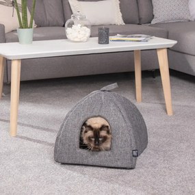 Сиво легло за котка тип палатка 40x40 cm – Love Story
