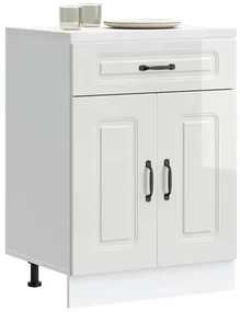 853489 vidaXL Кухненски шкаф, "Kalmar", бял гланц, инженерно дърво