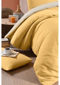 Жълт и кремав памучен чаршаф за двойно легло/разширен чаршаф за легло 200x220 cm - Mila Home
