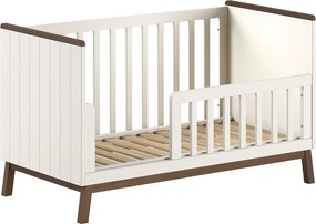 Бежово детско креватче 70x140 cm от масивен бор с подвижна странична част/с регулируема височина Sezane – Vipack