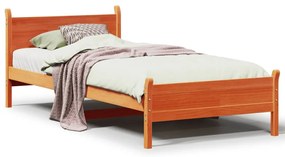 855602 vidaXL Рамка за легло без матрак, восъчнокафяво, 90x200 см, бор масив