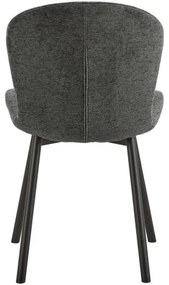 ФИОРА Тъмносив (тъкан Апиа 458) / черни крака – МОДЕРЕН ТАПИЦИРАН С ЧЕНИЛ СТОЛ ЗА ДНЕВНА/ТРАПЕЗАРИЯ