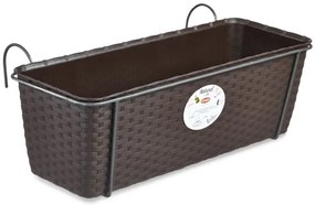 Stefanplast - Сандъче за цветя с метален държач Natural 50 см - мока