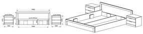 Легло+2 броя нощни шкафчета City 7047 за еднолциев матрак 160/200 от Мебели ИРИМ