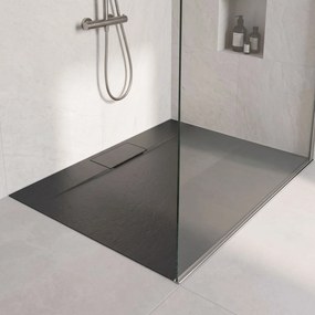 Корито за душ кабина Rea Bazalt long Black 90x120