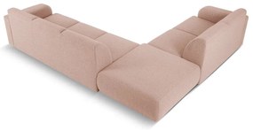 Розов ъглов диван от плат букле (ляв ъгъл) Molino - Micadoni Home