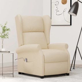 289739 vidaXL Изправящ стол, кремав, текстил