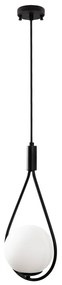 Черно висящо осветително тяло със стъклен абажур Sessiz – Opviq lights