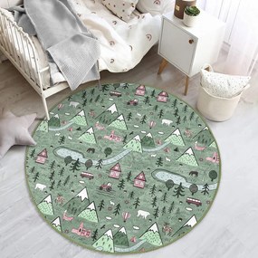 Зелен детски килим ø 120 cm Comfort - Mila Home