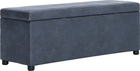 281316 vidaXL Пейка с отделение за съхранение 116 см сива изкуствен велур