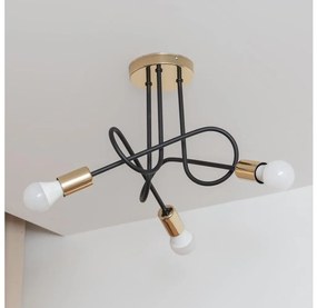 Прикрепен полилей OXFORD 3xE27/15W/230V златен/черен