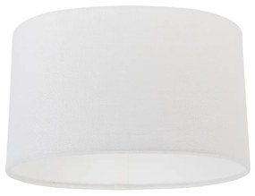 Овална абажура от лен бяла 25/16/15