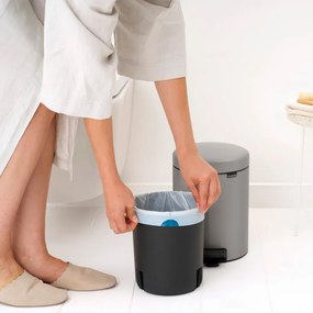 Кош за боклук с педал Brabantia NewIcon 1010434, 5 л, Леко затваряне, Противоплъзгаща основа, Светлосив