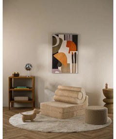 Светлокафяв детски стол от рипсено кадифе Flipster – Wigiwama