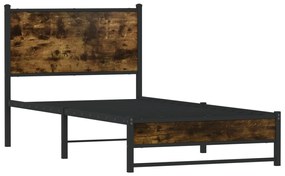 4007823 vidaXL Метална рамка за легло, без матрак, опушен дъб, 80x200 см