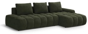 Зелен кадифен сгъваем/с място за съхранение ъглов диван (десен ъгъл) Linz – Cosmopolitan Design