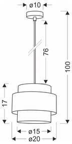 Висяща лампа с абажур от ратан в бял и естествен цвят ø 20 cm Rattan - Candellux Lighting