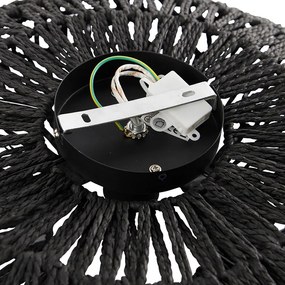 Ретро плафон черна въже 50см - Лина