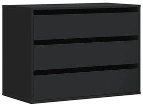 852853 vidaXL Ъглов скрин с чекмеджета, черен, 80x41x58 см, инженерно дърво