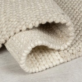 Бежов ръчно изработен килим със смес от вълна 80x150 cm Minerals Patchwork – Flair Rugs