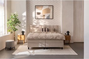 Бежово боксспринг легло с място за съхранение 180x200 cm Elva Bold Line – Bonami Selection
