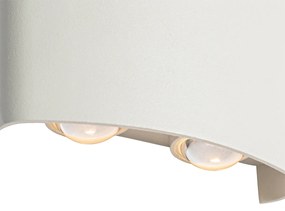 Външна стенна лампа бяла с LED 4-светлина IP54 - Silly