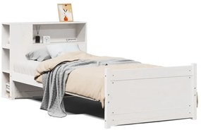 3322454 vidaXL Легло с етажерка за книги, без матрак, 100x200 см, бор масив