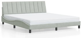 3207861 vidaXL Рамка за легло без матрак Hanko, светлосива, 180x200 см, кадифе