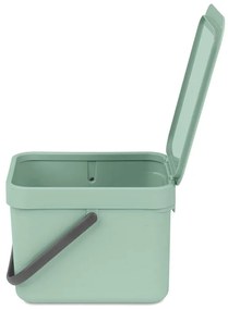 Кош за разделно събиране на боклук Brabantia Sort&Go 1005515, 6 л, Дръжка, Възможност за стенен монтаж, Светлозелен
