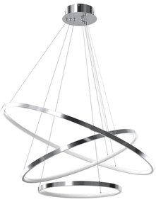 LED Пендел HOOP LED/93W/230V Ø 80 см 4000K лъскав хром