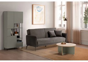 Светлозелена/естествена кръгла масичка за кафе с дъбов плот ø 80 cm Hillary – Marckeric