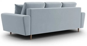 Светлосин кадифен разтегателен диван с място за съхранение 235 cm Kyoto – Cosmopolitan Design