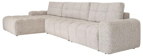 Бежов разтегателен модулен ъглов диван с място за съхранение (ляв ъгъл) Lulu – Miuform