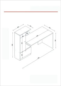 Работна маса 62x120 cm Domingos – Furny Home