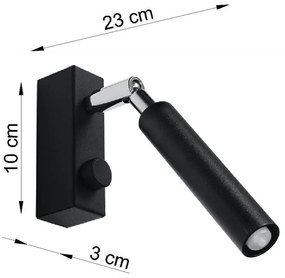Черен прожектор 10x3 cm Tiden – Sollux