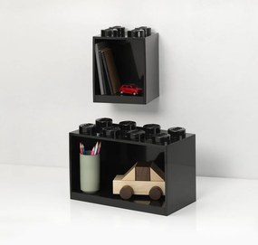 Комплект от 2 черни детски рафта за стена Brick - LEGO®