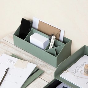 Зелен картонен органайзер за канцеларски материали Elisa Canvas Paper Laminate – Bigso