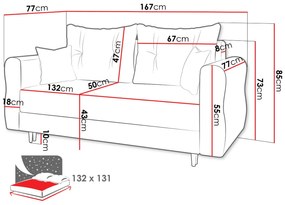 Диван Zako двуместен-Gkri