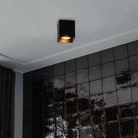 Модерен повърхностно монтиран прожектор черен GU10 50mm - Qubo