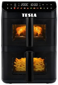 TESLA Electronics AirCook - Многофункционална дигитална въздушна фритюрница 11 л 2800 W/230 V черна