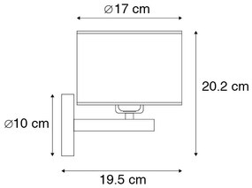 Модерна стоманена стенна лампа с бял абажур - VT
