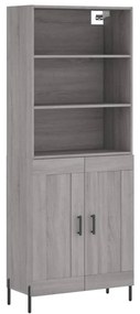 3189971 vidaXL Висок шкаф, сив сонома, 69,5x34x180 см, инженерно дърво