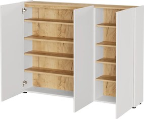 Кремаво шкафче с дъбов декор 138x105x25 cm Libbiano – Germania